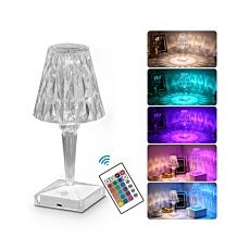 Lampe «Diamant», 16 couleurs, transparent