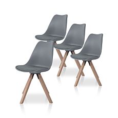 Chaises «Venus», set de 4, anthracite