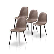Chaises vintage «Elena», set de 4, marron