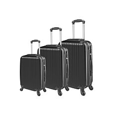 Valise «Lugano», set de 3, gris noir