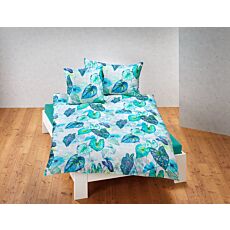 Parure de lit en satin avec imprimé feuilles