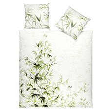 Linge de lit avec fleurs et feuillage