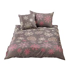 Satin-Bettwäsche mit Schneekristallmotiv, Reissverschluss