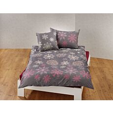 Satin-Bettwäsche mit Schneekristallmotiv, Reissverschluss