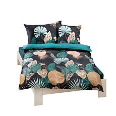 Linge de lit en satin avec imprimé gingko