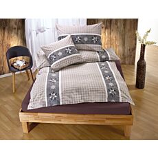 Linge de lit à motif alpin à carreaux