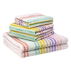 Lot de linge éponge « Alana », avec motif à cubes, doux et absorbant