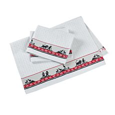 Küchentuch «Jacquard», 3er-Set mit Alpenmotiv, rot-weiss