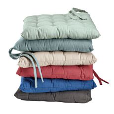 Coussin d'assise surpiqué, 40x40 cm, avec attaches