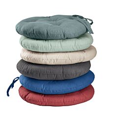 Coussin d'assise surpiqué rond, Ø 40 cm, avec attaches