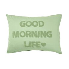 Housse de coussin élégante avec broderie en jersey