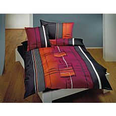 Parure de lit Mustermix, rayée, avec fermeture éclair