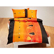 Parure de lit en satin, motif moderne
