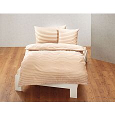 Linge de lit en satin Rayures, avec fermeture éclair, facile d’entretien