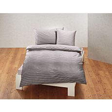 Satin Bettwäsche Streifen, mit Reissverschluss, pflegeleicht