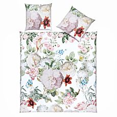 Bettwäsche mit Blumen- und Vogelmotiv