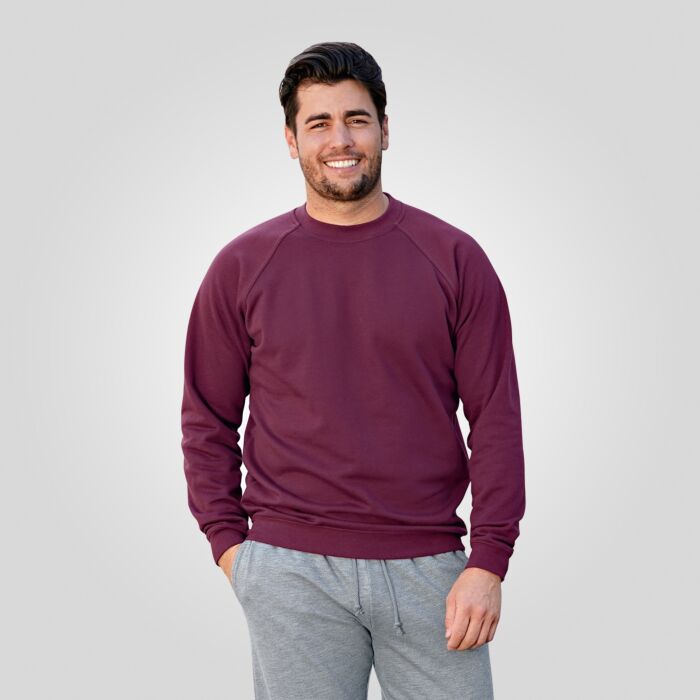 Unisex-Sweatshirt mit Bündchen, innen geraut
