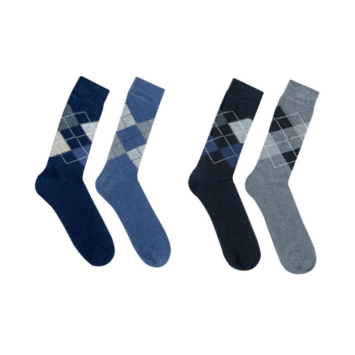 Socken, 5er-Pack, Rhombenmuster
