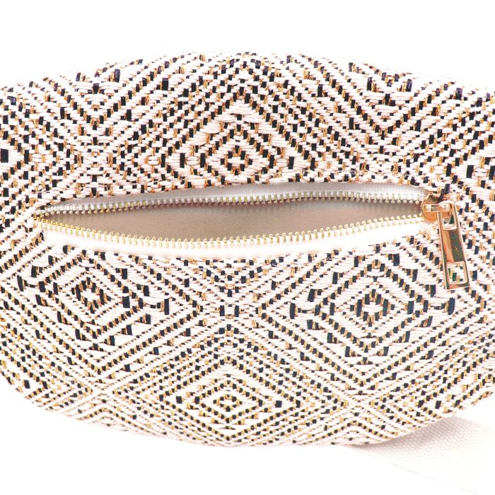 Sac à bandoulière avec fil Lurex doré