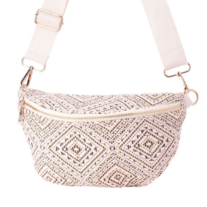 Sac à bandoulière avec fil Lurex doré