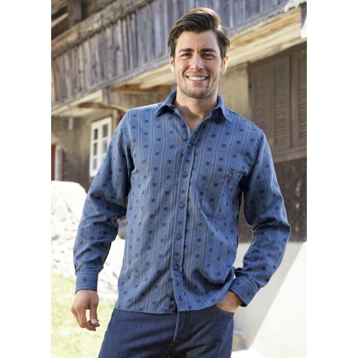 Chemise à manches longues avec motif edelweiss