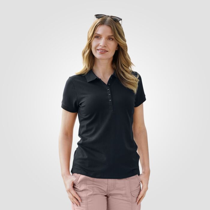 Polo en piqué pour dames, légèrement cintré