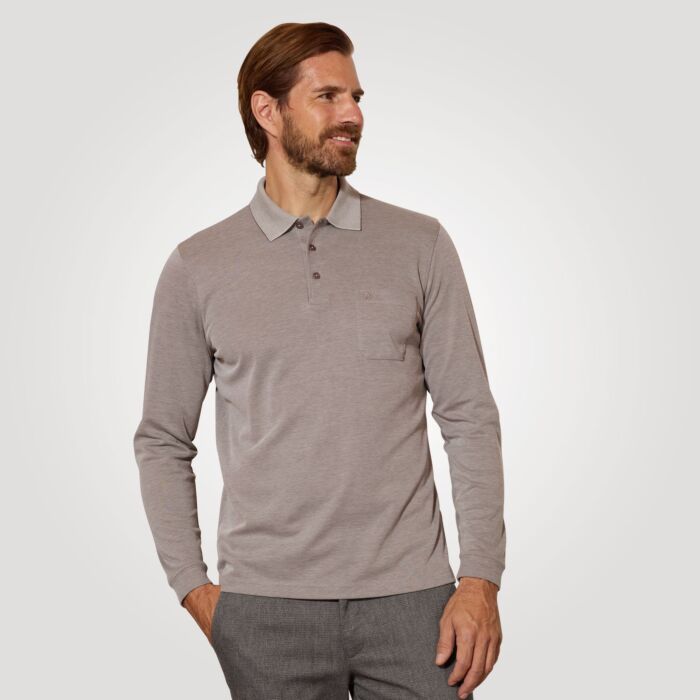 Ragman polo homme manches longues