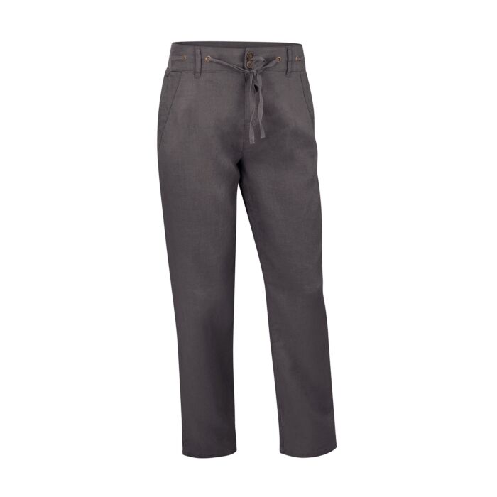 Pantalon dames en lin, avec taille élastique et cordon à nouer