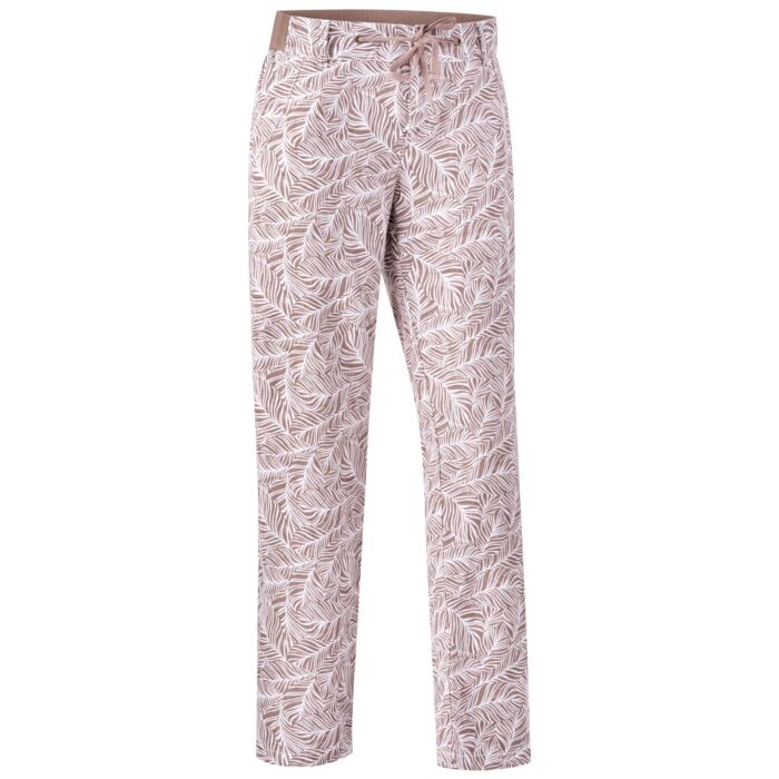 Pantalon dames en lin, avec taille élastique et cordon à nouer