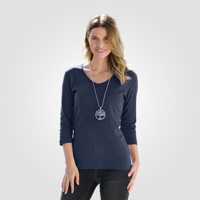 Ripp V-Neck Shirt, 3/4 Arm
