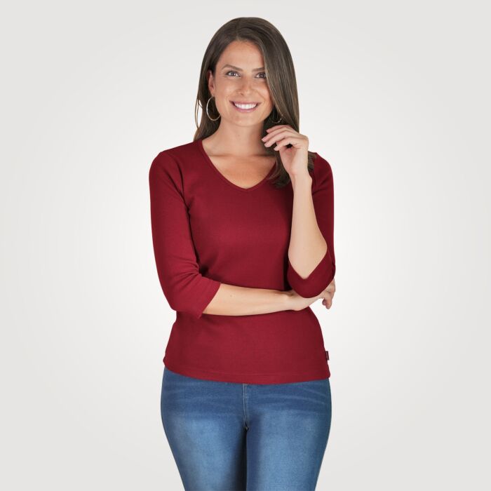 Ripp V-Neck Shirt, 3/4 Arm