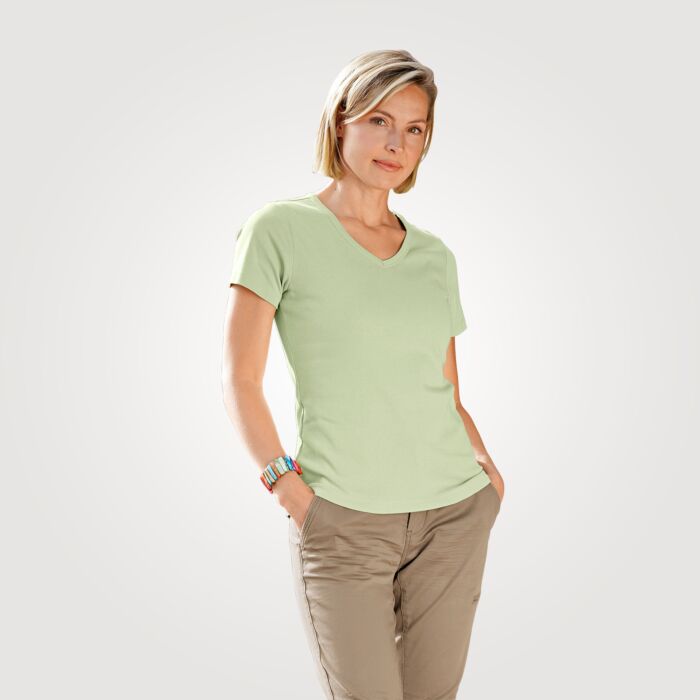 Damen V-Neck T-Shirt, klassisches Design