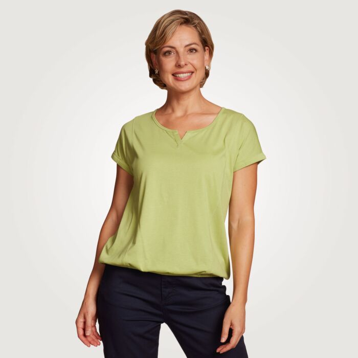 Damen T-Shirt mit elastischem Saum