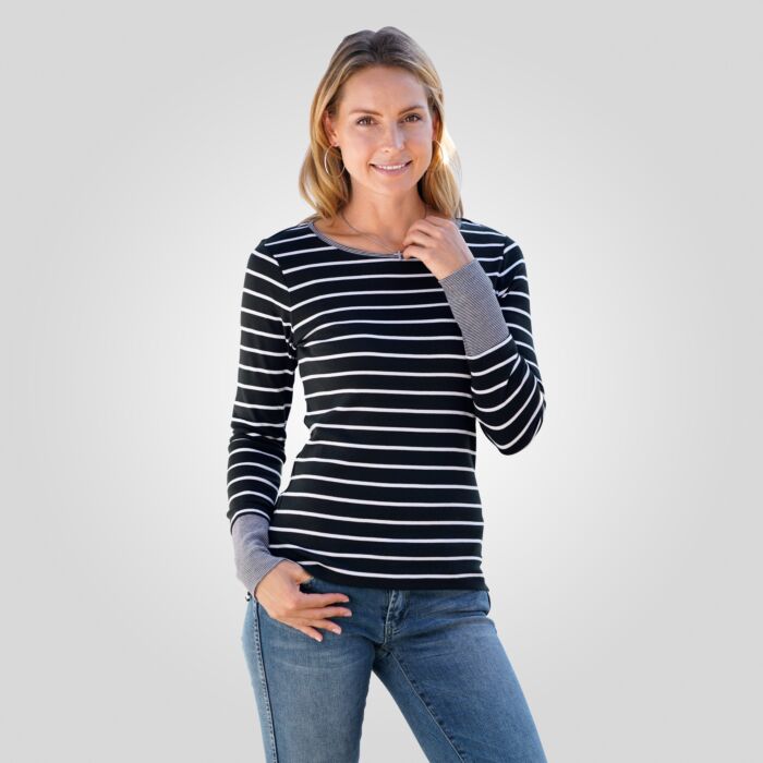 Langarmshirt mit Ringelmuster