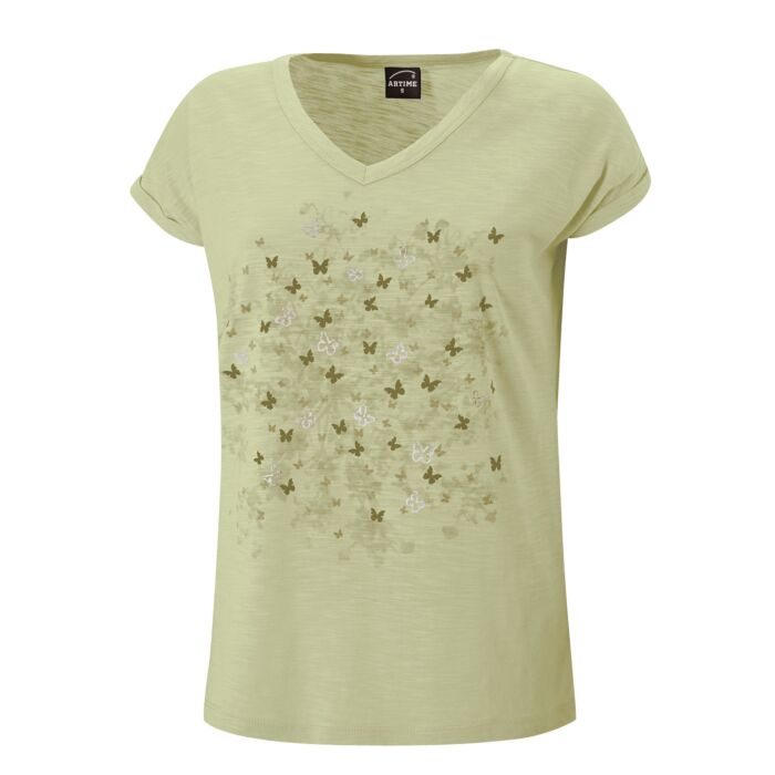 Damen V-Neck T-Shirt mit Print