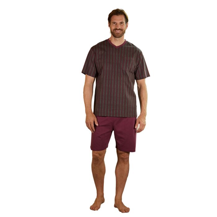 Herren Shorty, bordeaux-schwarz