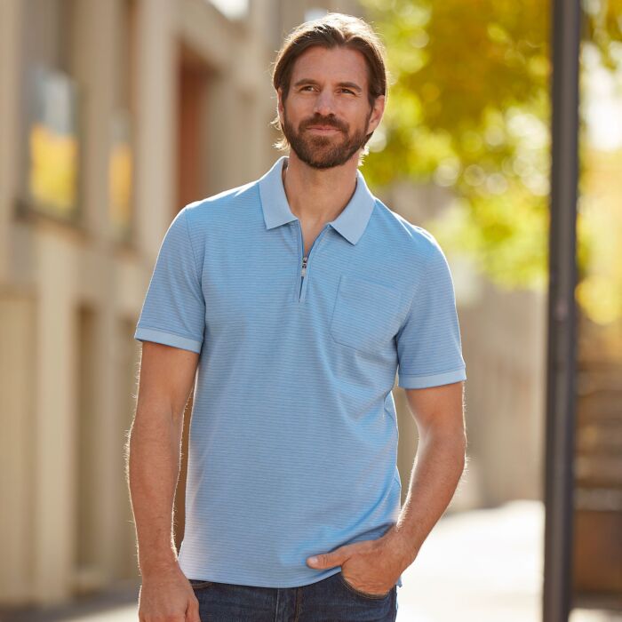 Herren Poloshirt mit Reissverschluss