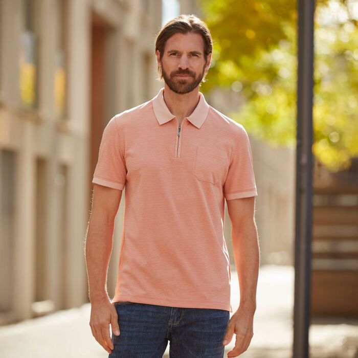 Herren Poloshirt mit Reissverschluss