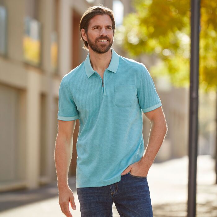 Herren Poloshirt mit Reissverschluss