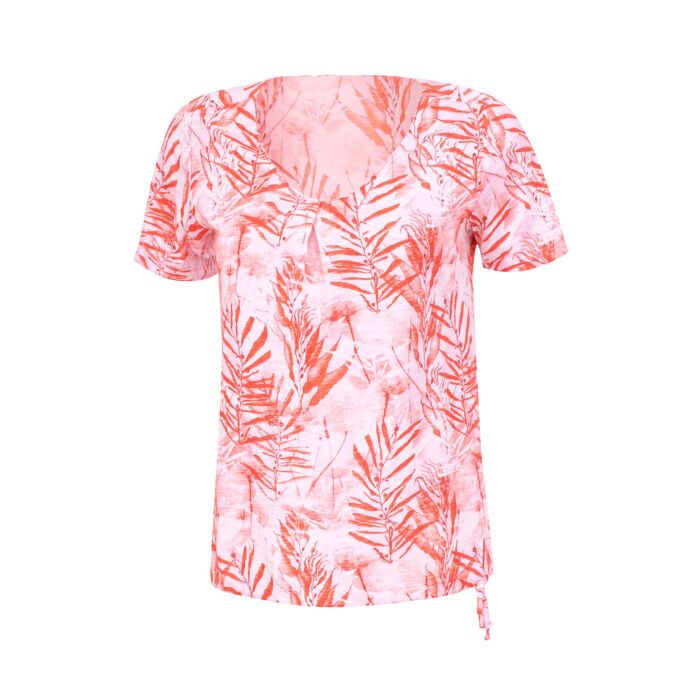 Bedrucktes V-Neck T-Shirt mit Bindekordel main product photo
