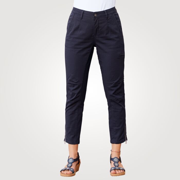 Pantalon stretch pour dames, avec fausses poches