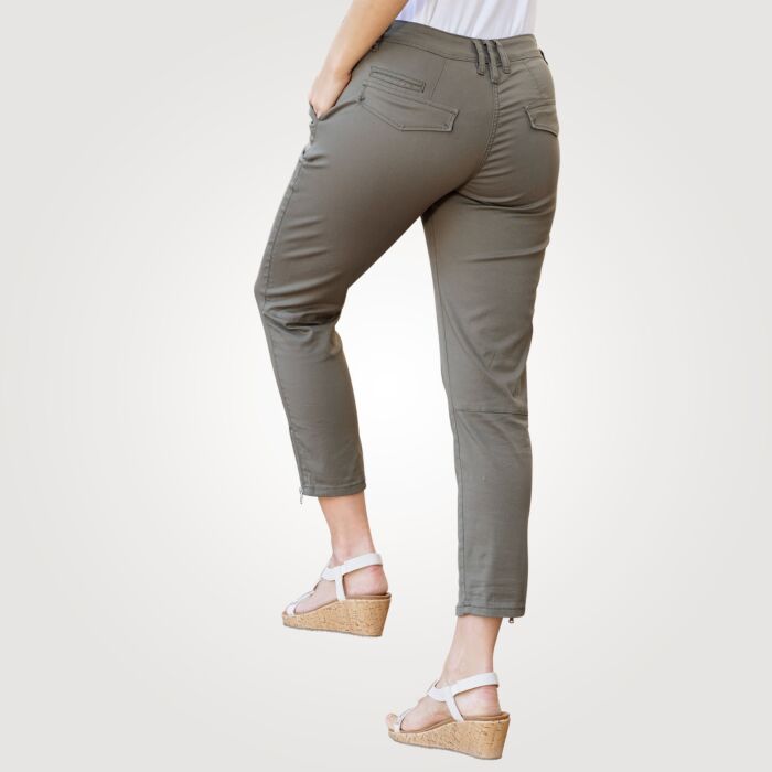 Pantalon stretch pour dames, avec fausses poches