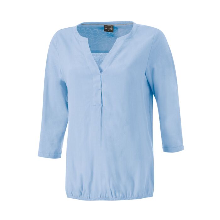 Leger geschnittene Tunika-Bluse, Material-Mix, 3/4-Ärmel main product photo