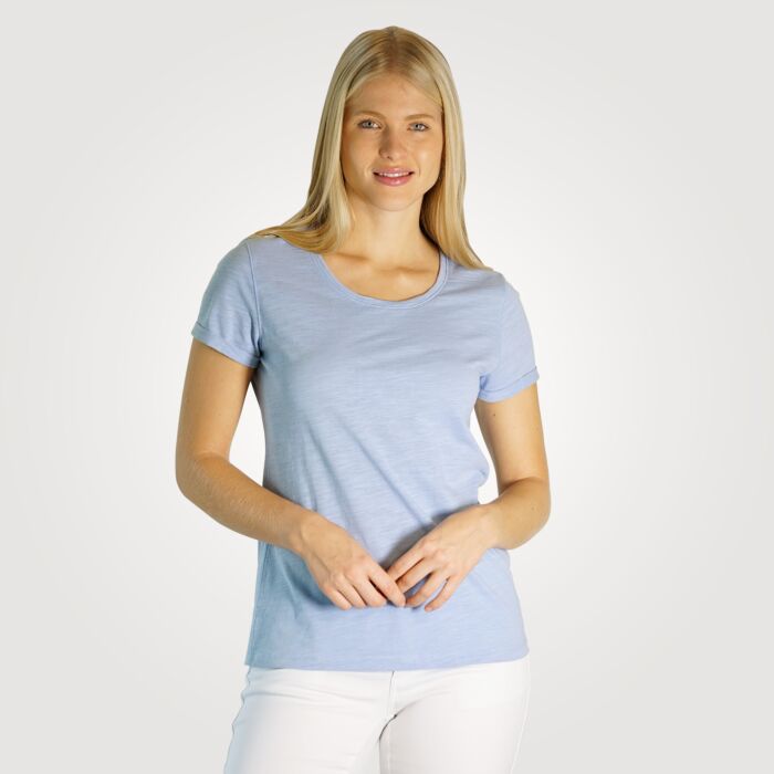 Damen T-Shirt in Flammgarn-Optik