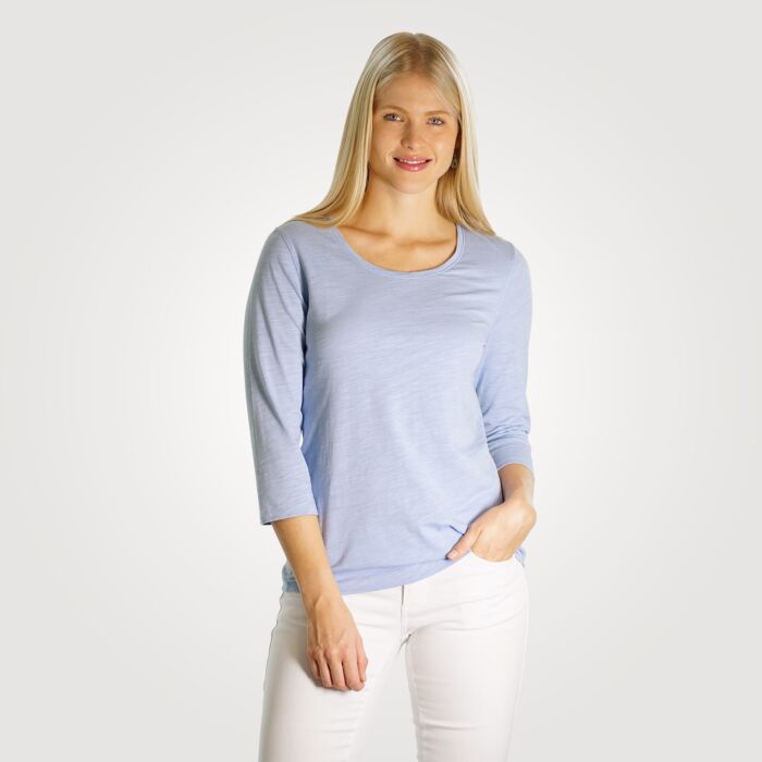 Shirt dames à manches 3/4, aspect fil flammé