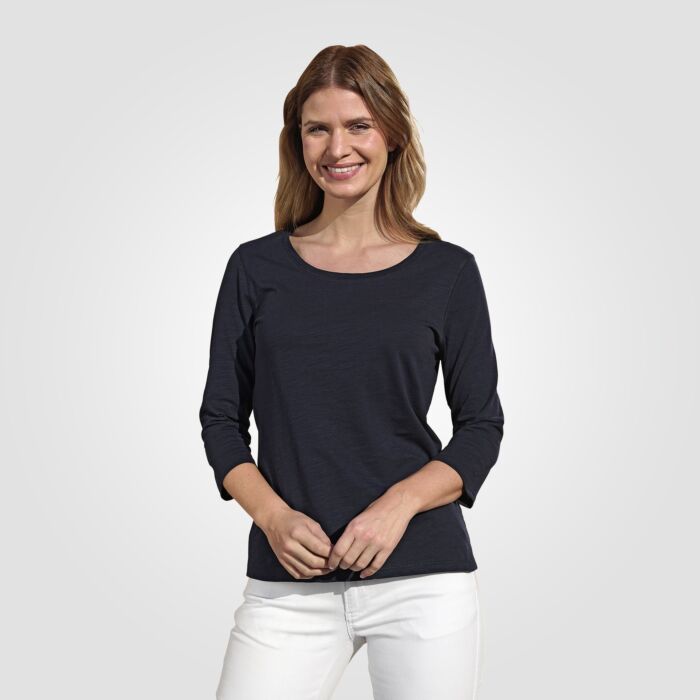 Shirt dames à manches 3/4, aspect fil flammé