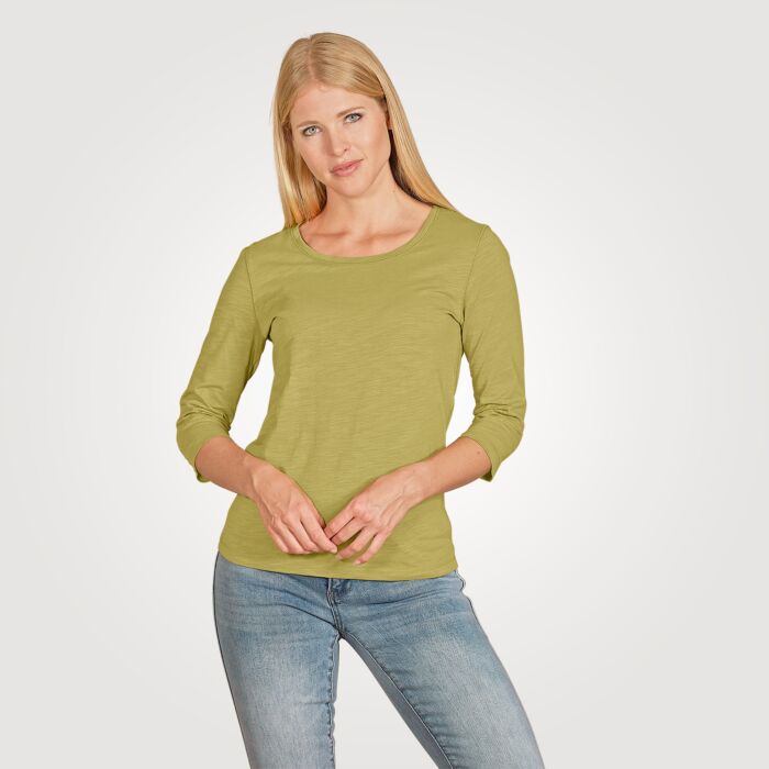 Shirt dames à manches 3/4, aspect fil flammé