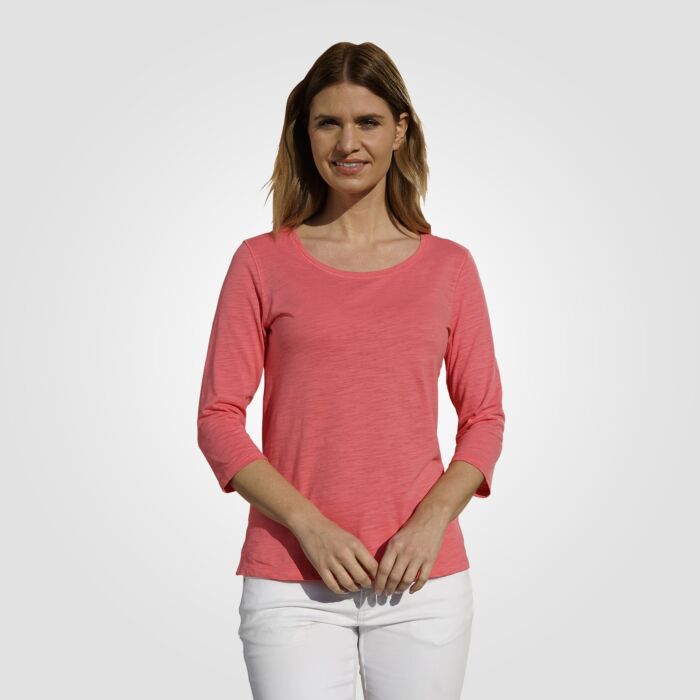 Shirt dames à manches 3/4, aspect fil flammé