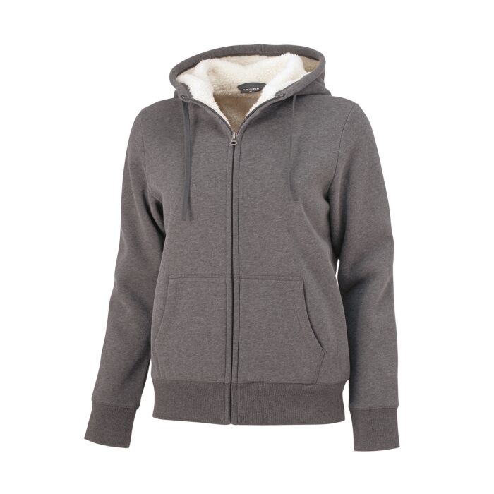 Veste sweat avec doublure en Teddy, capuchon et poches kangourou