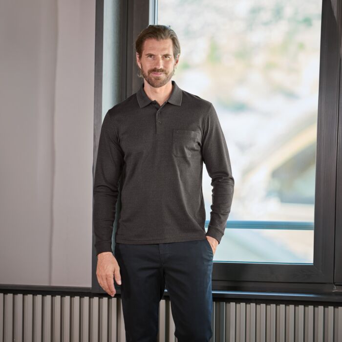 Polo à manches longues pour hommes Jacquard de Ragman